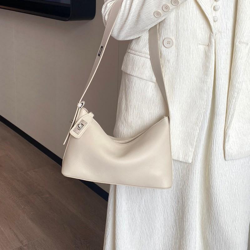 Hot Genuine Leather Women's Bag High-end French Style Armpit Trendy Pillow Top Layer Natural Drop Shoulder Women