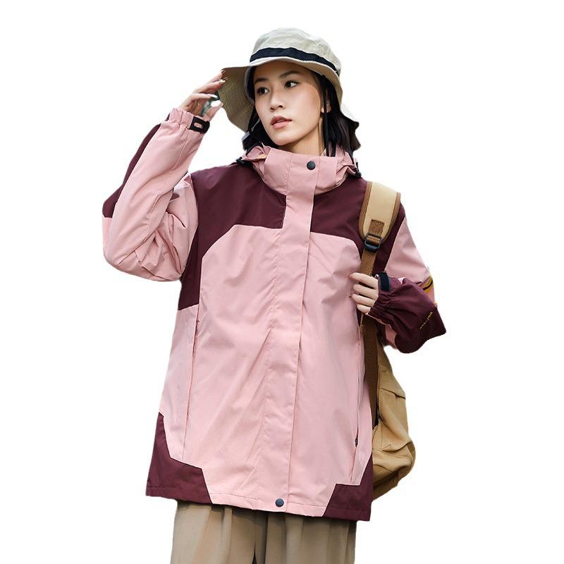 Unisex Two-Piece Mountaineering Suit with Custom Logo: Outdoor Fleece Liner & Color-Blocked Winter Workwear