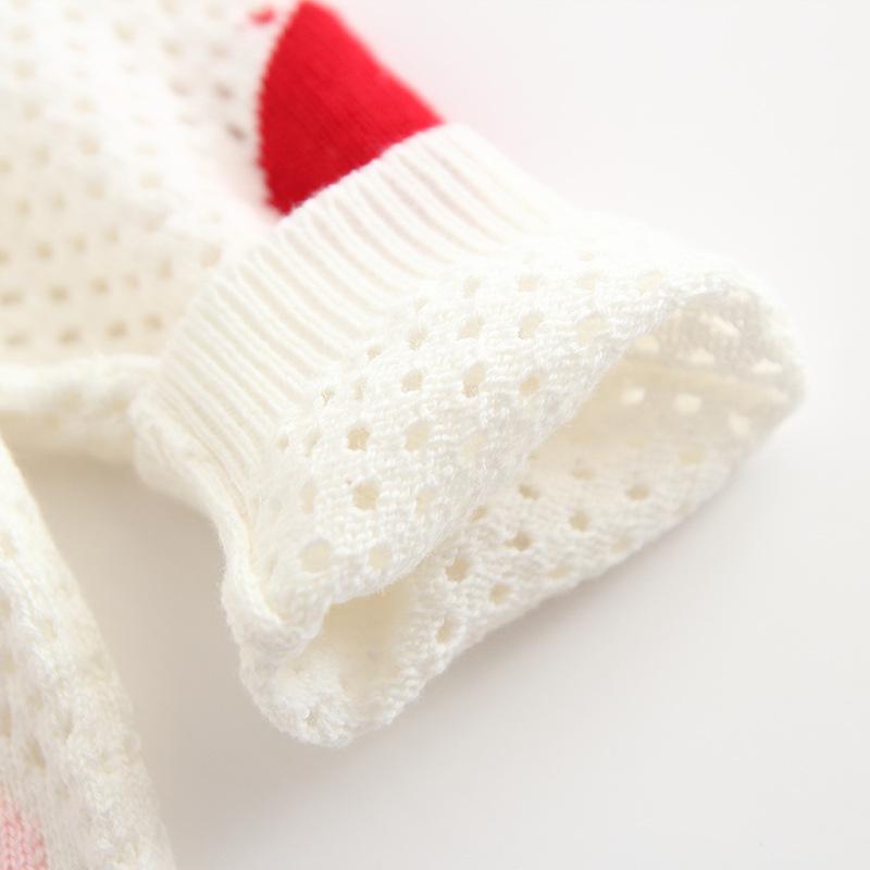 Children's Spring and Autumn Baby Cardigan Knitted Sweater Hollow Top Outerwear Girls Love Thin Jacket