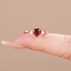 Inlaid Heart-Shaped Imitation Natural Garnet Ring Female Cute Sweet Rose Gold Plated Diamond Ring