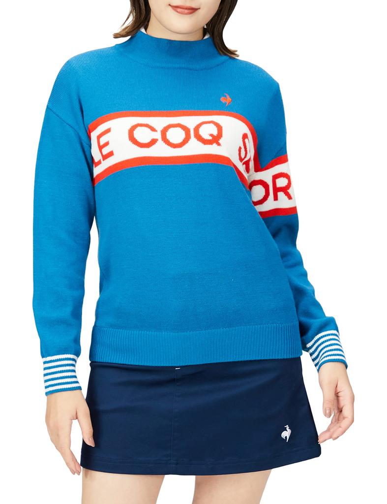 Le Coq Sportif Golf 2022 Washable Golf BL00 Japanese Size S Fall/Winter Model Sweater, Cute, Women's, (Blue),
