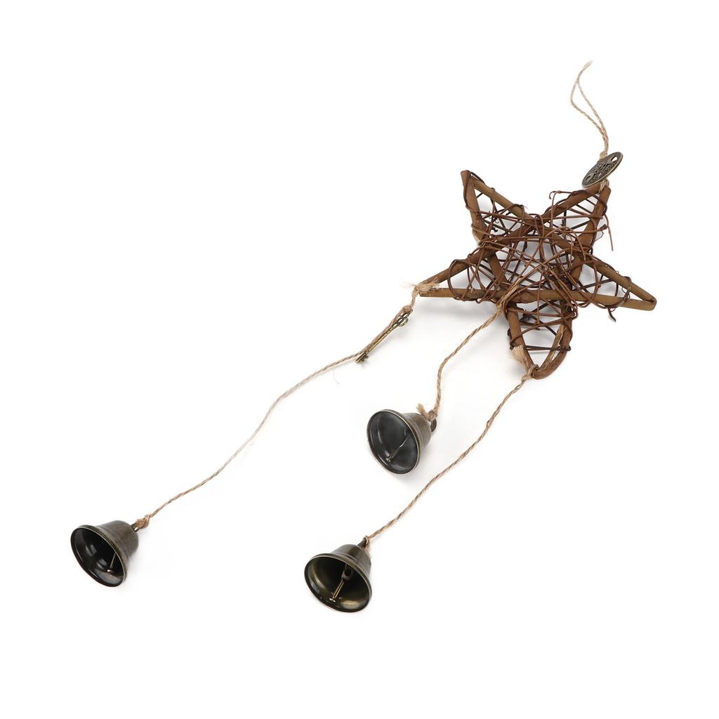 Rattan Wind Chimes Wall Hanging Decoration Vine Rope Wind Bell for Home Wall WeddingsFive Pointed