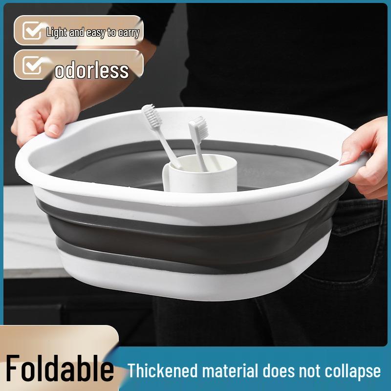 Collapsible Silicone Washbasin: Portable, Multi-use for Vegetables, Dorms & Foot Baths