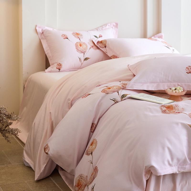 Pure Cotton Fresh Style Bedding Set: Modern Minimalist Duvet Cover, Sheet & Fitted Sheet for Spring/Summer