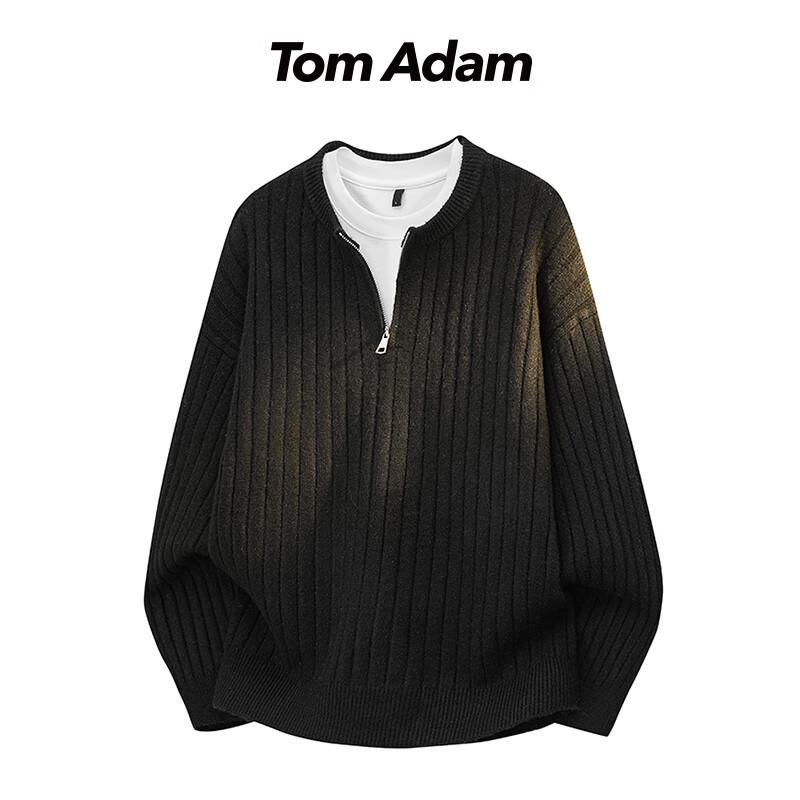 

TOM ADAM Men s American Style Chunky Cable Knit Half-Zip Sweater 3XL