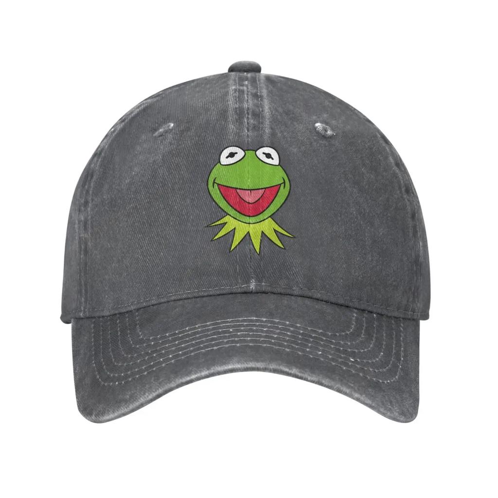 2026 Kermit Cartoon The Frog Anime Denim Hats Baseball Cap Vintage Washed Distressed Cotton Dad Hat Adjustable Trucker Cap Unise