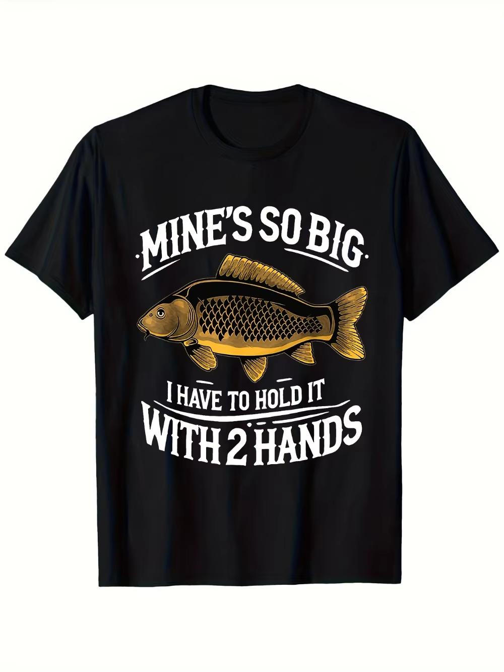 

Men S Funny Carp Fishing T-Shirt Black Casual Crew Neck Short Sleeve Tee Ideal for Summer Outdoor Activities Print Regular Fi... 5XL