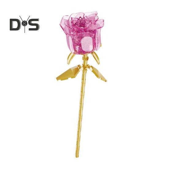1 Set Building Block Rose Branch DIY Handmade Colorful Flower Block Assembly Toy Plastic Floral Plants Decoration Kids Adults Girls Gift