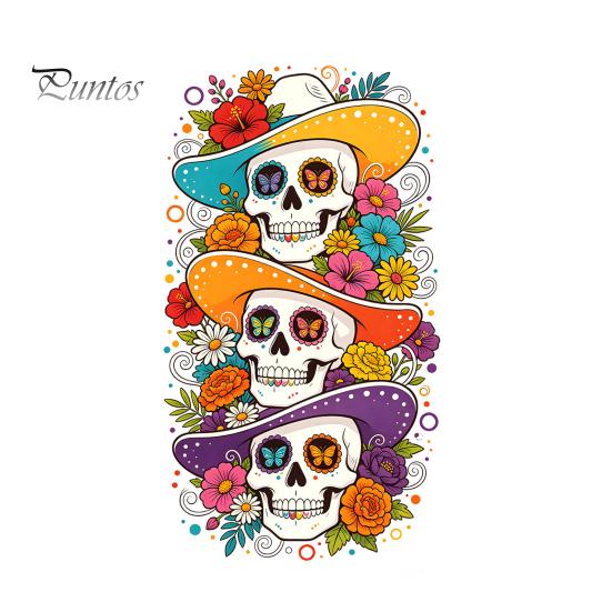Bathroom Glass Static Clings Skeleton Undead Sticker, Waterproof PVC Decorative Decals, Durable Flexible Cut To Size Window Film for Autumn