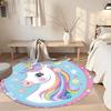 Unicorn5 Round Area Rug Design for Kitchen Foyer Hallway Study room Anti-slip Round Rug Decorate Offices Perfect Gift for Friends Family
