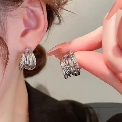 Elegantes pendientes geométricos de metal únicos y exagerados de moda coreana para mujeres y niñas, regalo, joyería al por mayor