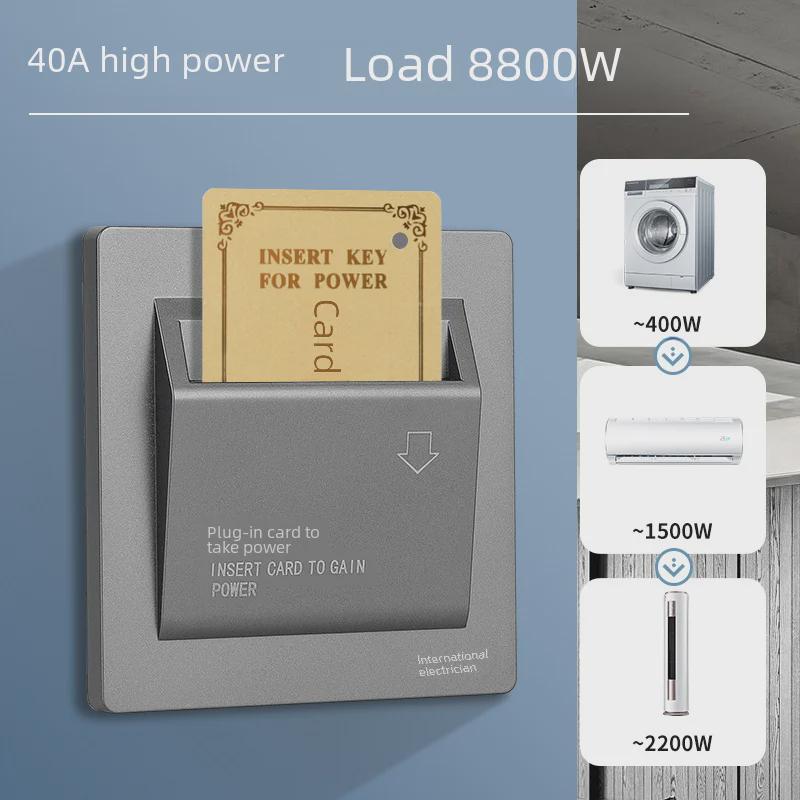 „Comutator de alimentare tip 86 40A pentru hotel pentru frecvență înaltă/joasă și compatibilitate cu cardul universal”