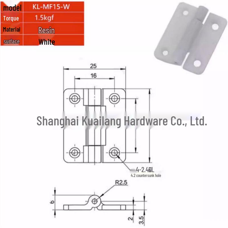 Plastic Resin Torque Hinge - HG-MF Nylon, BP-151-1/BP-151-2, Free Stop