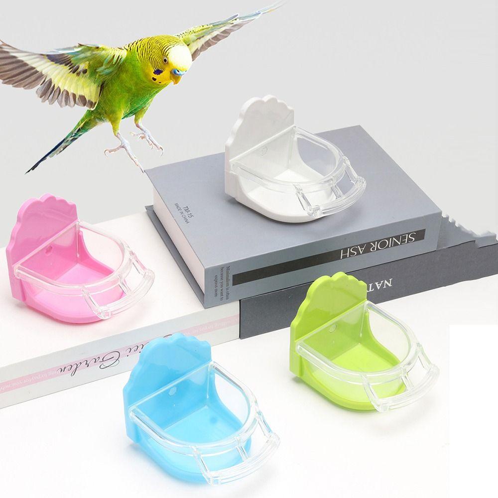 Transparent Cage Mount Bird Feeder Detachable Bird Feeding Water Box For Parakeet Lovebird