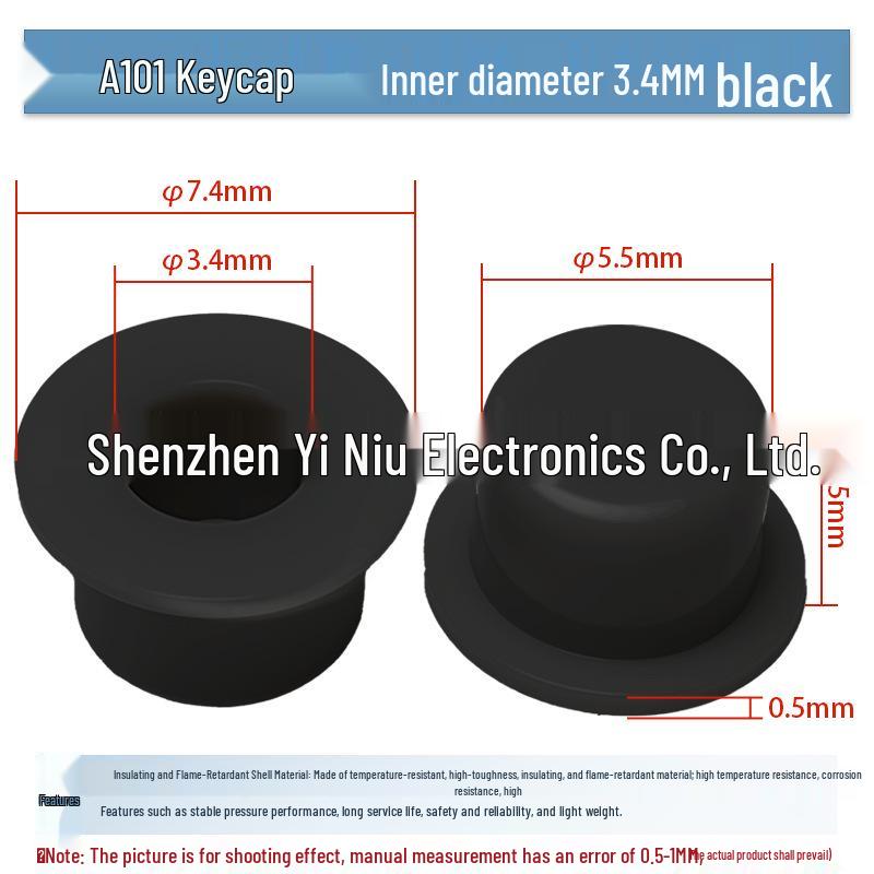 A101 Keycap: Compatible with 6x6 Mm Round Hole Tactile Switch, Plastic Button Cap, Inner Diameter 3.1/3.4 Mm