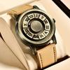 Fashion Leather Watch Men Creative Rolling Pointer Design Watch Men Casual Business Military Men's Quartz WristWatches