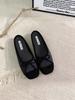 In the summer of 2025, the new French evening wind single shoes, light mouth bows, one pedal, versatile ladyshoes, soft half slippers.