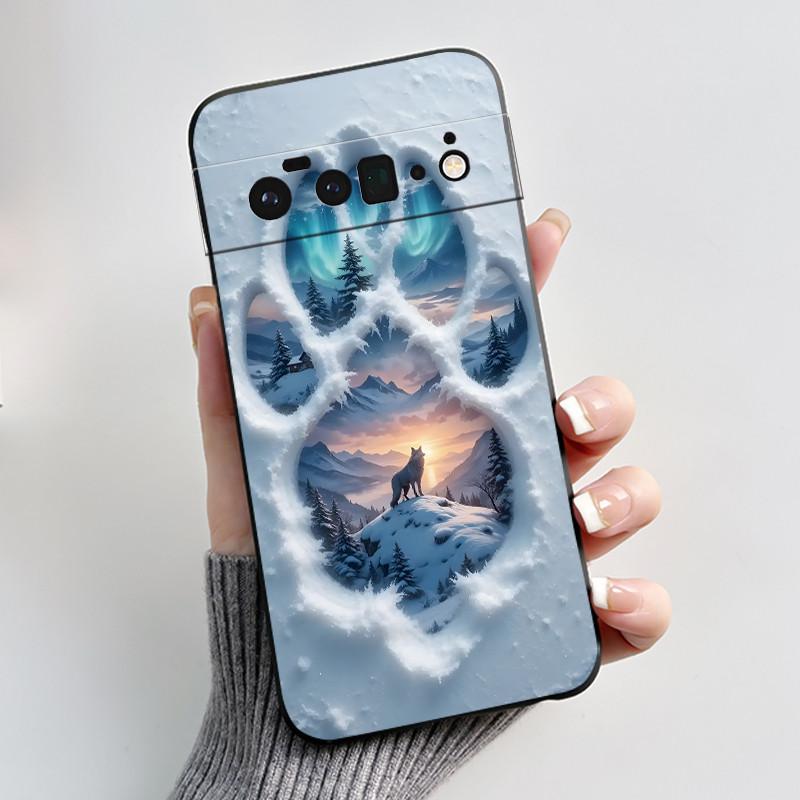 

Phone Case For Google Pixel 6 Pro Soft Silicone Black Case Romantic Beautiful Scenery Pattern Snow Mountain Aesthetic Casing Google Pixel 6 Pro