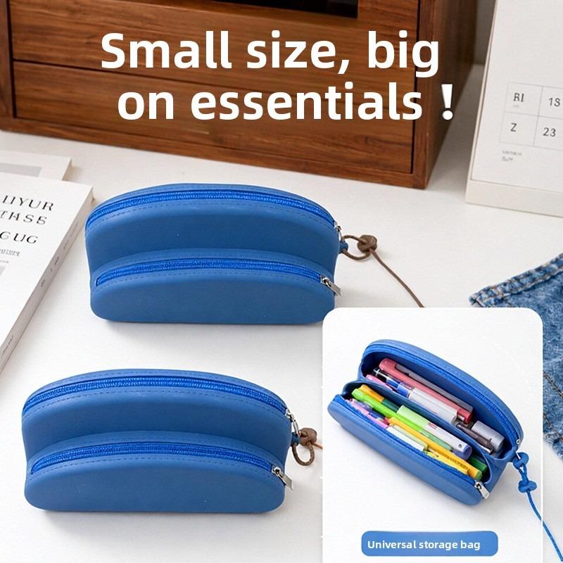 New Double-layer Storage Bag, Multi-functional Double-layer Cosmetic Bag, Travel Glasses Bag, Stationery Case, Perfume Bag.