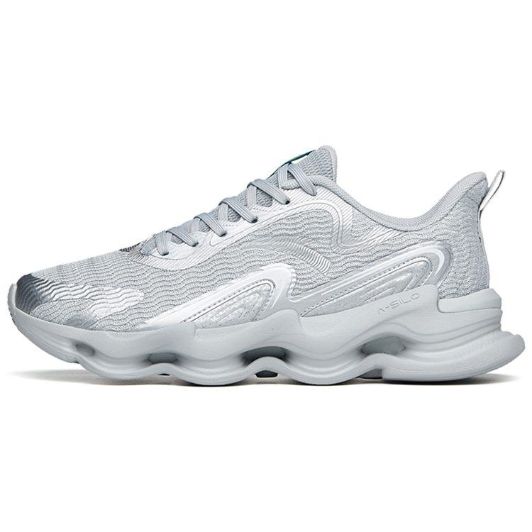 Anta Comfortable Cushioning Slip Resistant Abrasion Resistant Breathable Lightweight Low Top Running Shoes Men's Silver 112215555-7
