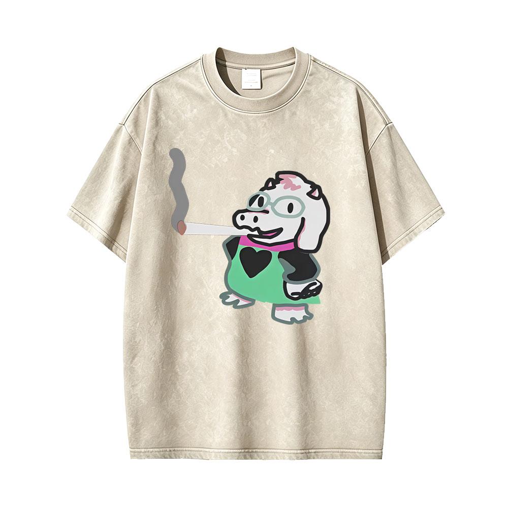 Washed Vintage Game Deltarune Susie Kris Ralsei Funny Graphic Tshirt Men Women Casual Humor Oversized T Shirts Otaku Lover Gift