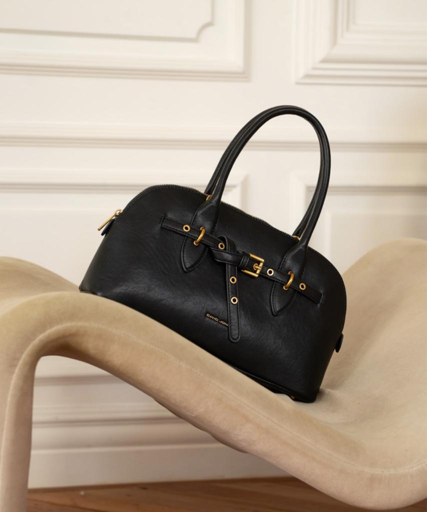 David Jones Bastille 3-Way Belted Tote Leather Bag_Black (Cm7805-1)
