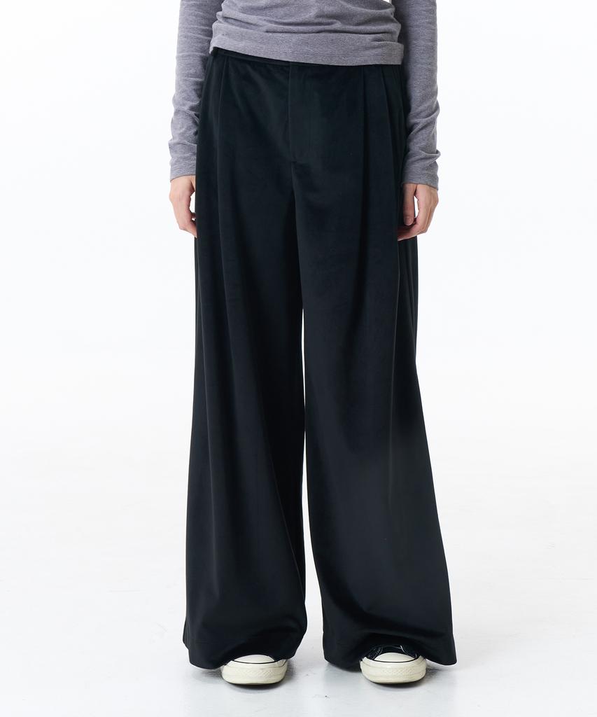 PAHISUM Velvet Wide Pants_Black