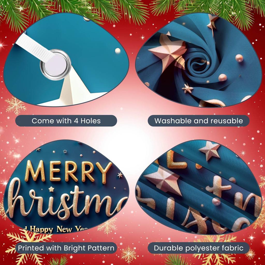 New Year Banner Christmas Themed Christmas Party Display Xmas Backdrop Sparkling Stars Christmas Event Backdrop For Festive Xmas