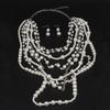 Elegant Multilayer Pearls Necklace and Earrings Set for Women Featuring Handmade Beading and Fashionable Designs