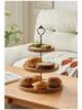 Creative European Double Layer Wooden Dessert Stand: Forest Style Cake and Treat Display Tray