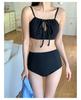 Korean Style Women's High-End Split Bikini: Solid Color, Backless, Perfect for Hot Springs & Vacations