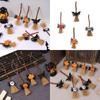 Halloween Decorations Wooden Witches Brooms Hanging Ornament Witches Broomstick Pendant Wall Hangings Gift for Women Men