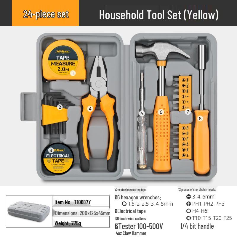 24-Piece Home Repair Tool Kit with Pliers, Wrench & Hammer – Multi-purpose Set