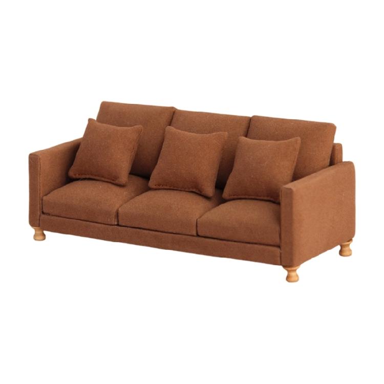Realistic Sofa Model Figure with Three Seats Design Miniature Furniture for 1/12 Scale Doll House Scene Landscape Props
