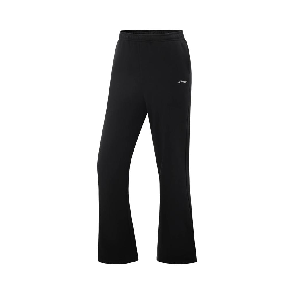 Li Ning Fitness Series Casual Simple Solid Color Straight Leg Fleece Comfortable Versatile Warm Knitted Sports Pants Women Pants AKLV968-7
