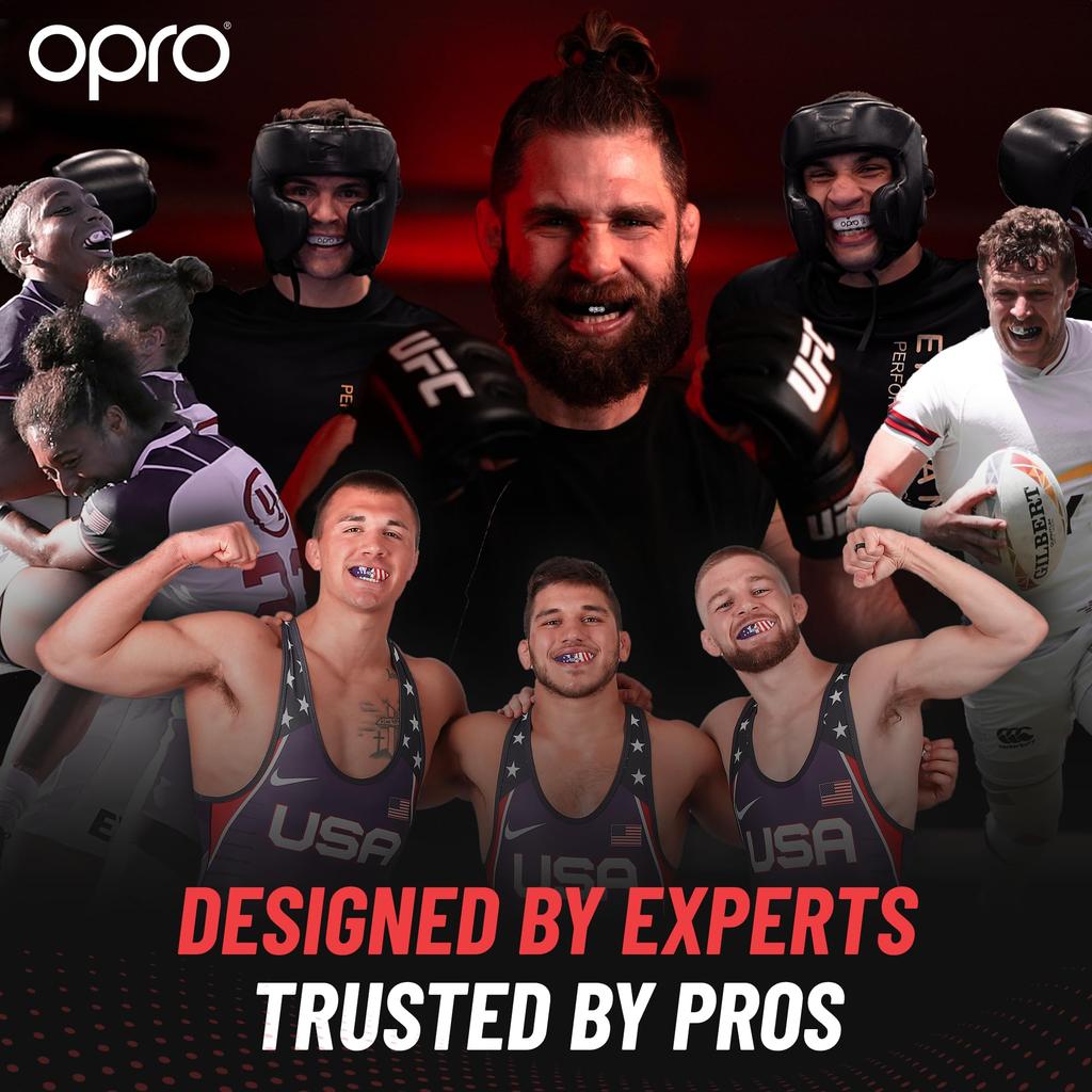 OPRO Ochraniacz na zęby Sztuki walki Ochraniacz na zęby Boks Kickboxing Sportowy ochraniacz na zęby Wyprodukowano w Wielkiej Brytanii Oficjalny sklep [Samodopasowujący się/Poziom Srebrny] (Dorosły, Ufc/Czarny &