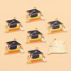 Graduation Season DIY Alloy Enamel Charms: Cap, Flowers, and Book Pendants