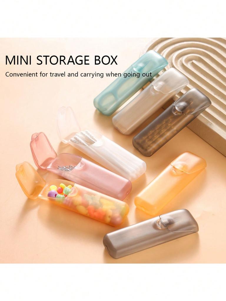 4pcs toothpick and dental floss box, small storage box, travel storage box, portable medicine box, small item storage tube