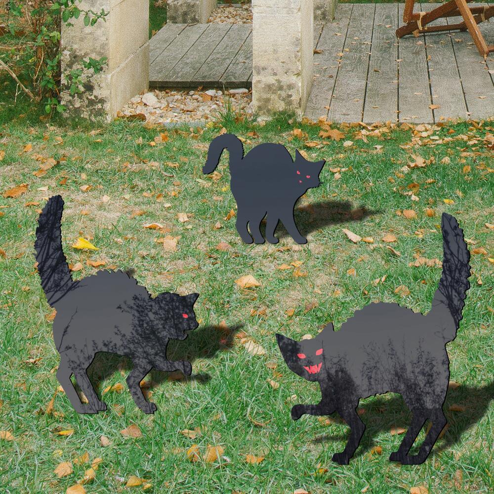 Halloween Horror Cat Acrylic Outdoor Courtyard Decoration Ground Insert Garden Garden Silhouette