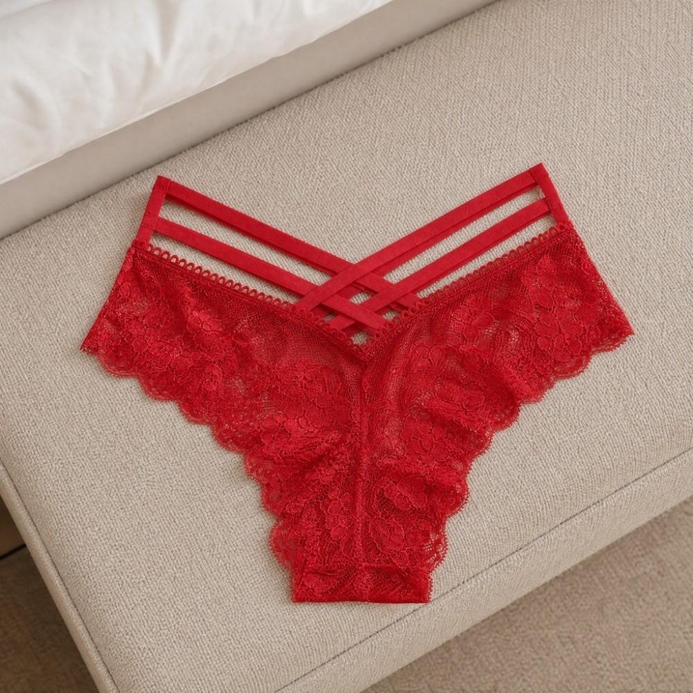 Underwear Women Lace Floral Thong Low-Rise T-back Panties Lace Solid Briefs Daily Wear