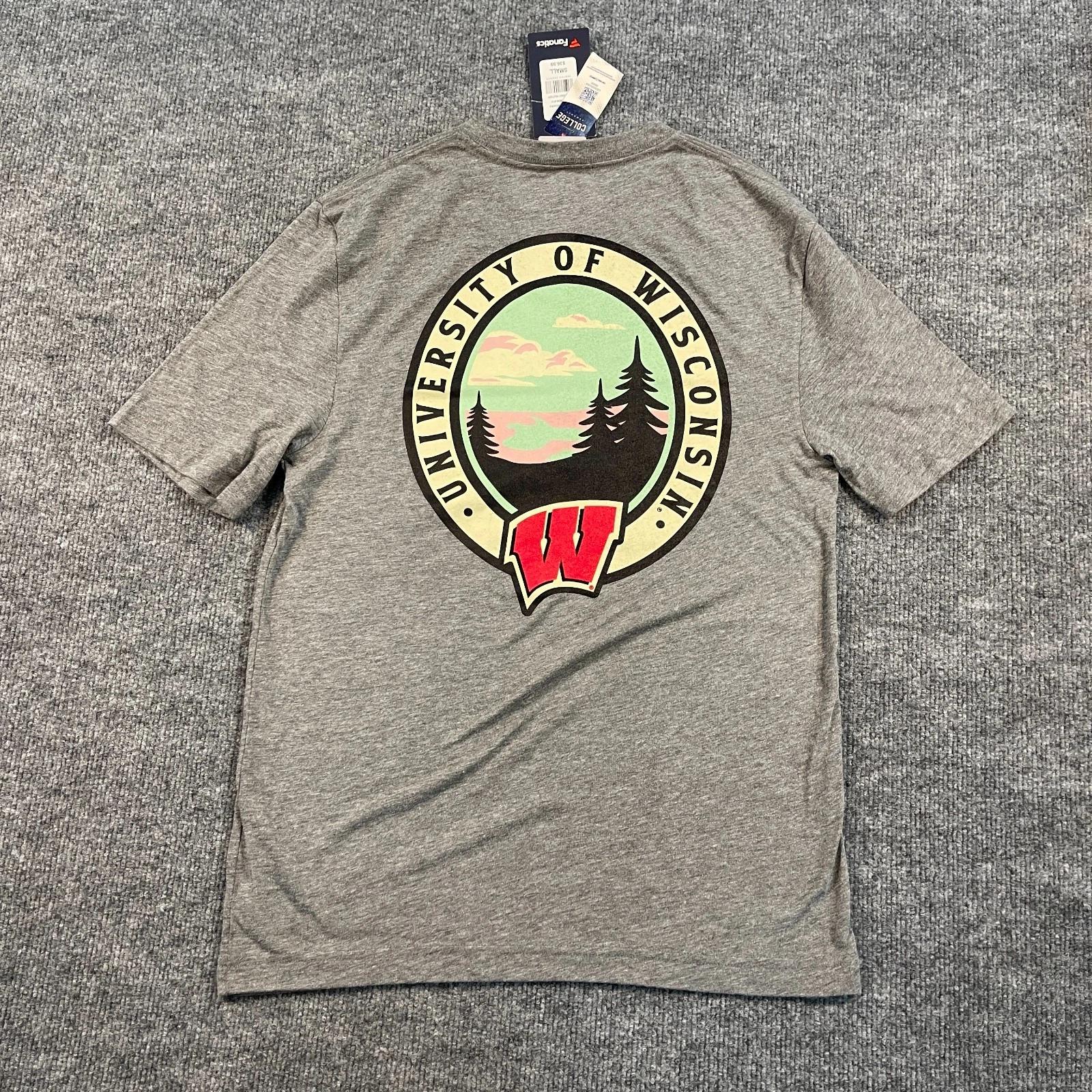 NWT Fanatics University-of Wisconsin Badger Shirt Small 18x26 Gray Tri-Blend XL