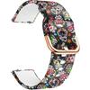 Universal Silicone Strap 20mm, Colorfull Skull