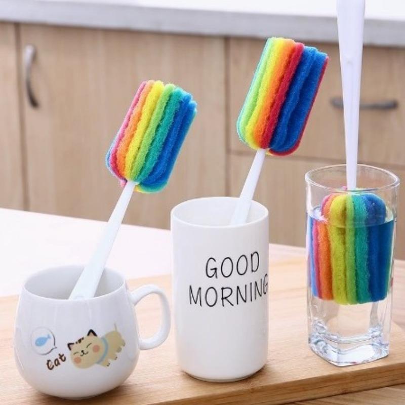 Cup Brush Cleaning Brush Long-handled Multicolored Scouring Brush Glass Bottle and Thermos Cup Cleaning Brush Baby Bottle Brush