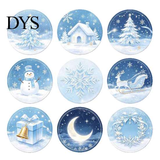 Kitchen Dining Table Accessories 9Pcs Christmas Wooden Coasters Set, Heat Resistant Cup Mats, Waterproof Pads for Round Protection Mats Home