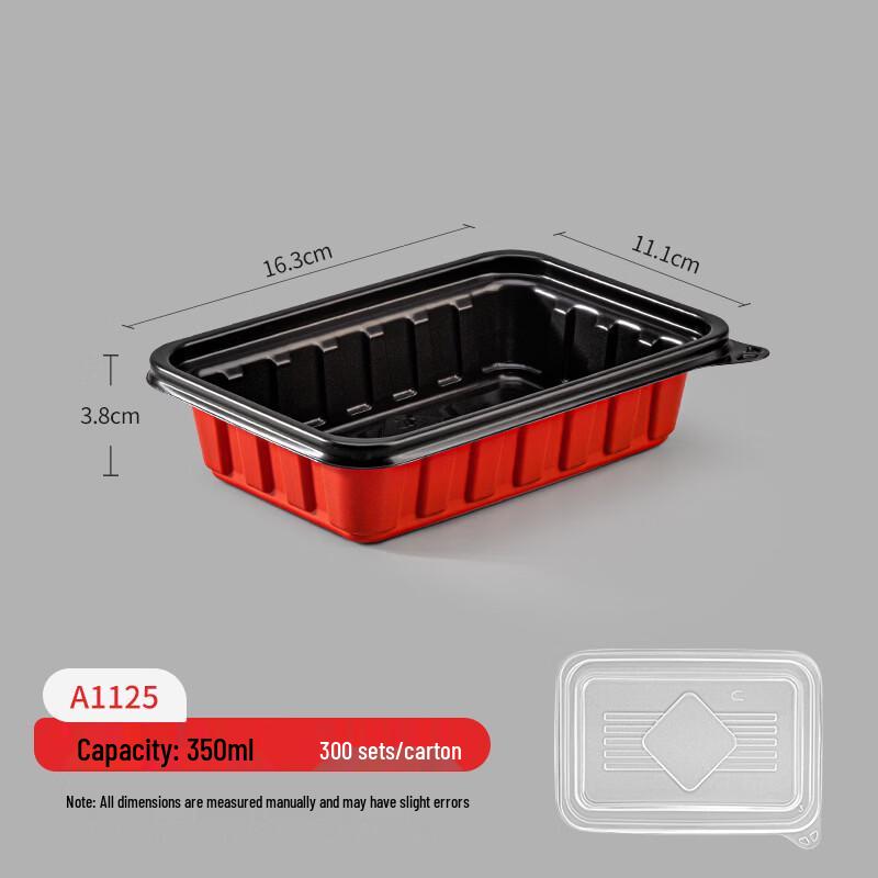 Rectangular Disposable Takeout Food Container with Lid