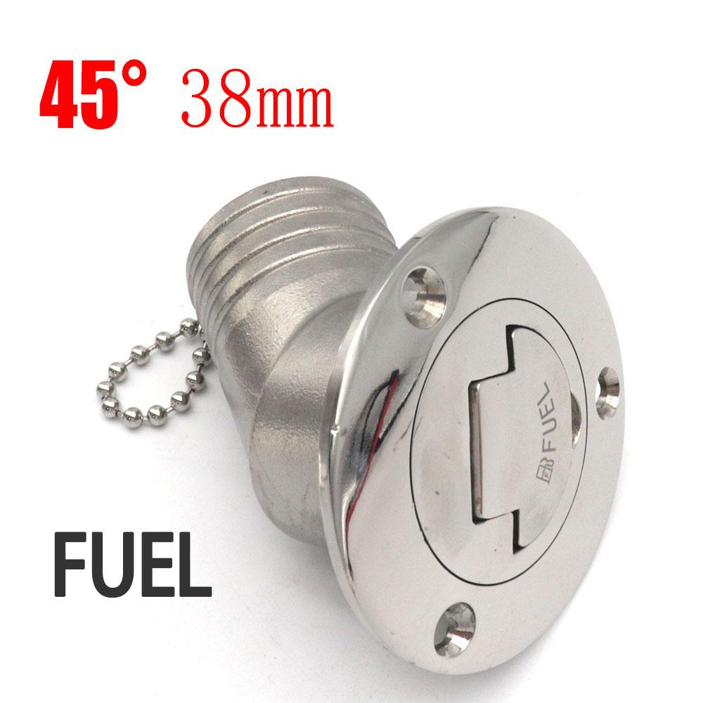 45/90 Degree Stainless Steel 316 Deck Filler Cap GAS DIESEL FUEL WASTE WATER 50mm(2inch) Marine Boat Yacht Hardware Deck Filler