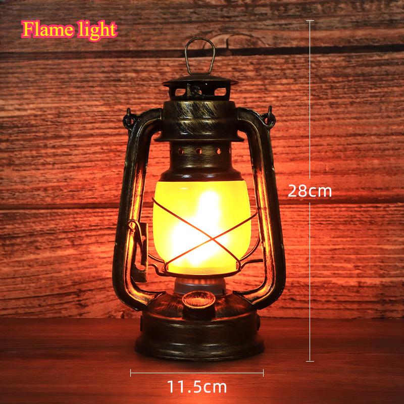 Led Rechargeable Bar Table Lamp Outdoor Camping Camping Lamp Camp Tent Portable Retro Horse Lamp Flame Lamp