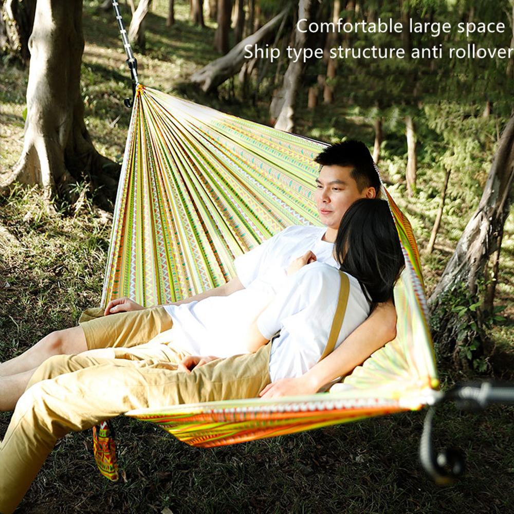 Taşınabilir Açık Bahçe Hamakları Hızlı Açılır Paraşüt Kumaş Çift Seyahat Kamp Uyku Asılı Hamak Salıncak Doğa Yürüyüşü
