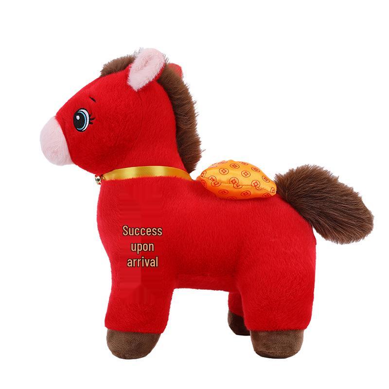 Standing Year of the Horse Plush Toy - Zodiac Horse Doll, New Year Souvenir, Annual Meeting Favor