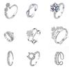 European-American Zircon Open Ring: Elegant, High-End Fashion Jewelry for Women